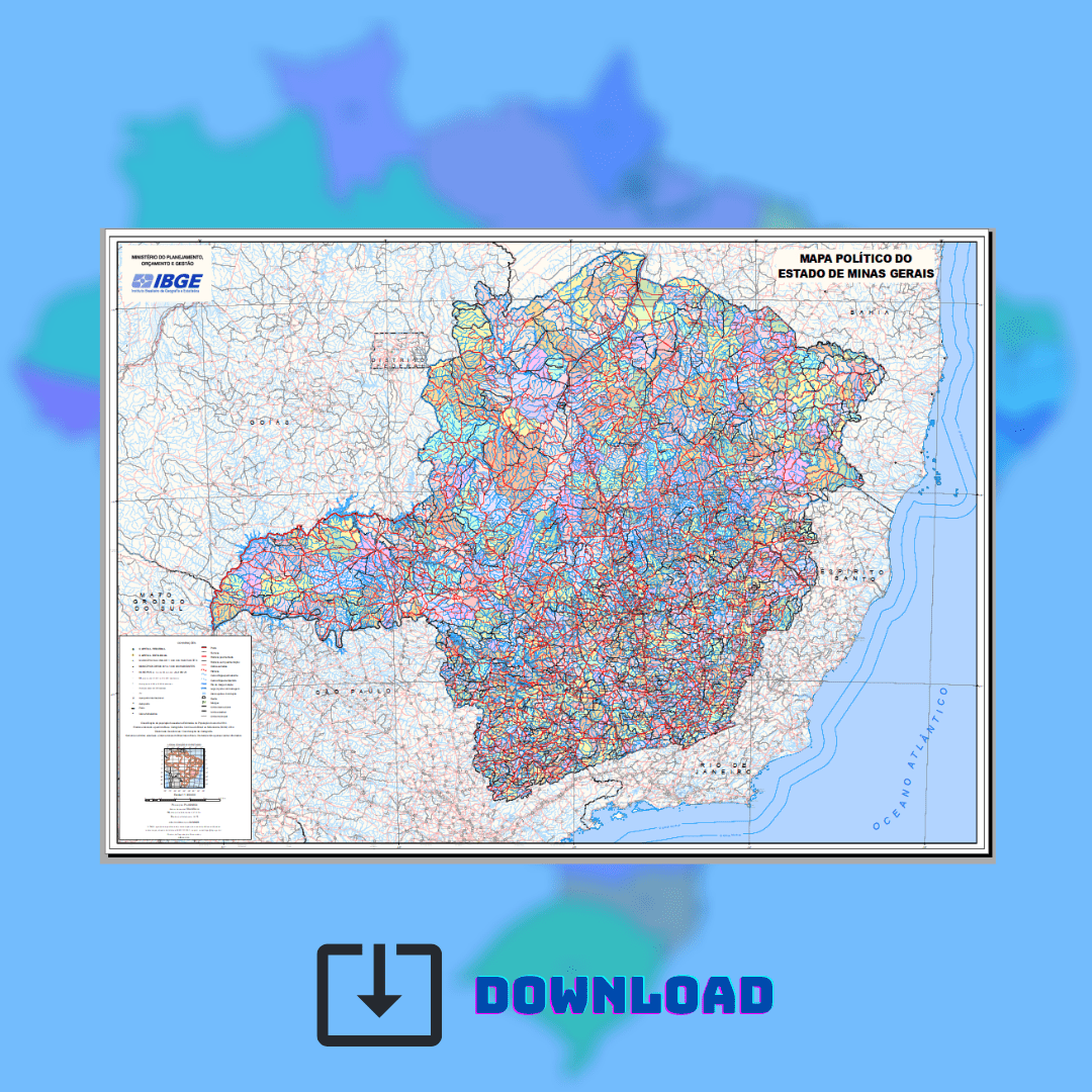 Mapa Político do Estado de Minas Gerais Download Mapas Acadêmicos