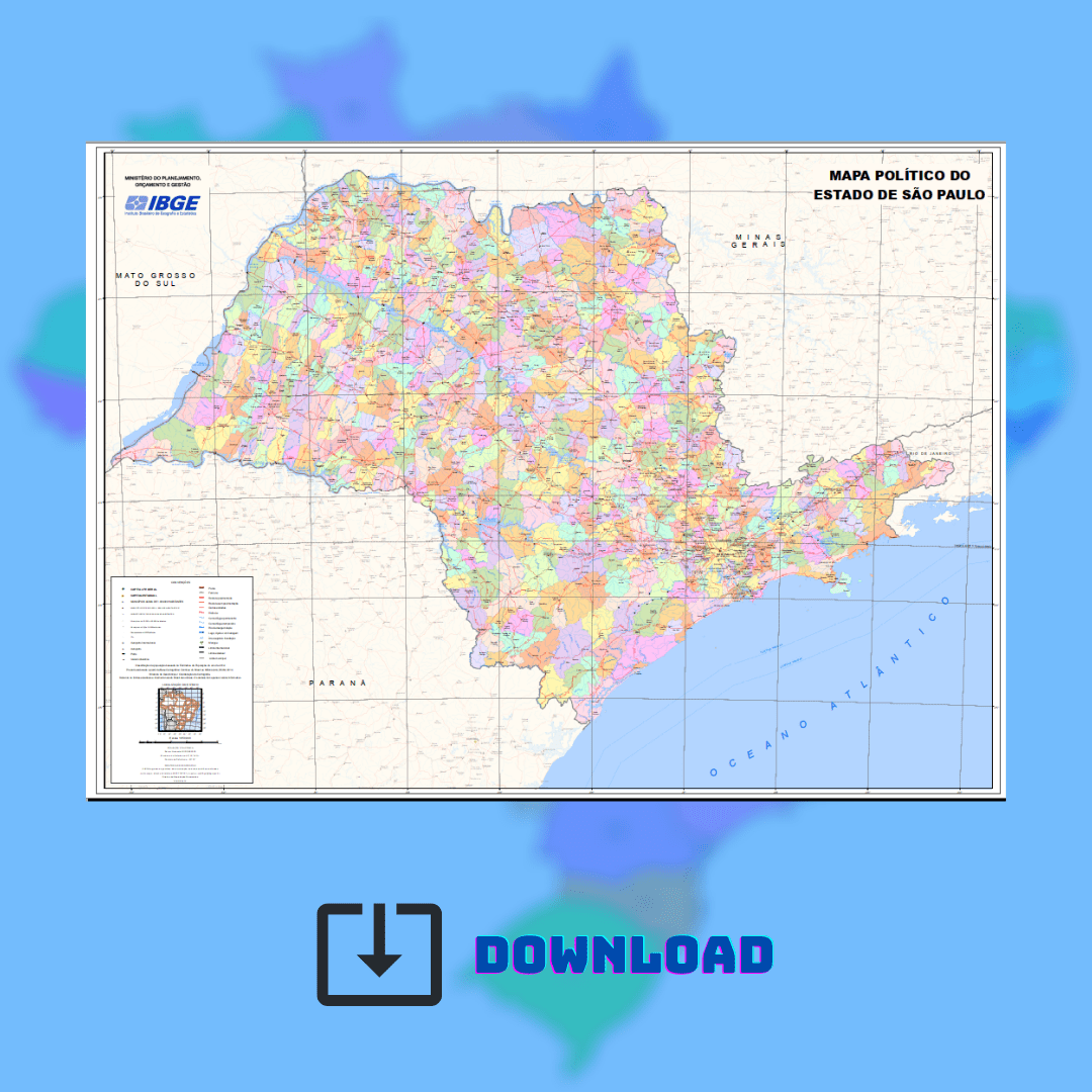 Mapa Político do Estado de São Paulo - Download | Mapas Acadêmicos